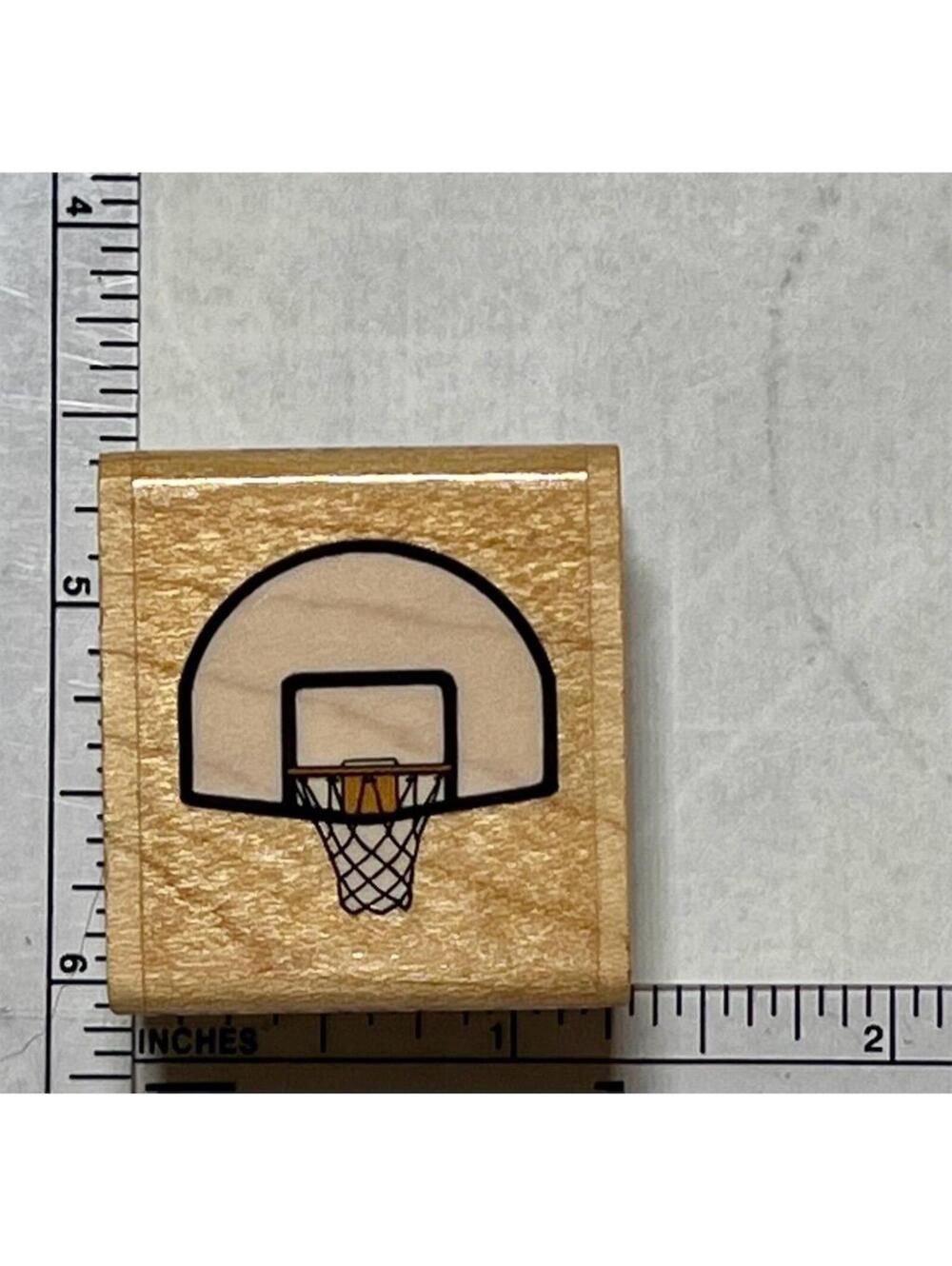 Stampabilities Basketball Goal Rubber Stamp Used Crafting